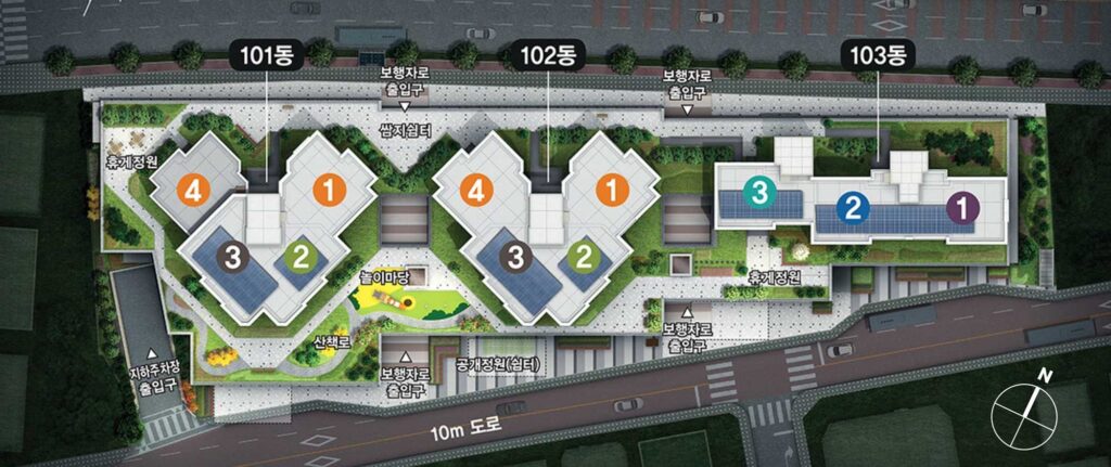 오목천역더리브 단지배치도